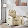 vidaXL Massage Recliner Chair Cream 100% Polyester Fabric, Metal, Plywood