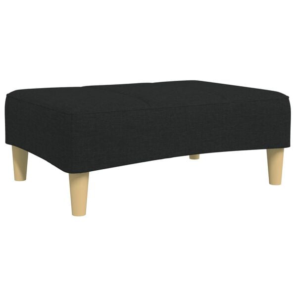 vidaXL Footstool Black Polyester, plywood, plastic, foam