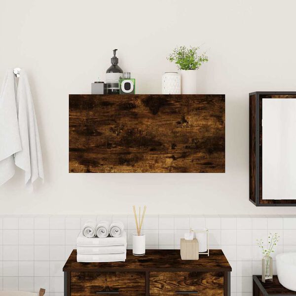 vidaXL Bathroom Wall Cabinet Smoked Oak Engineered Wood Medium