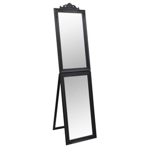 vidaXL Free-standing Mirror Black Glass Full-length Foldable