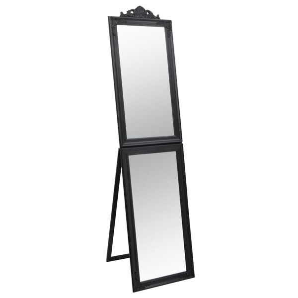 vidaXL Free-standing Mirror Black Glass Full-length Foldable