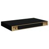 vidaXL Wall Shelf Black Honeycomb MDF, Metal 15.7 in Floating Wall Shelf