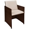 vidaXL Garden Table And Chair Brown and cream white