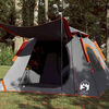 vidaXL Camping Tent Dome 4-Person Gray and Orange Quick Release