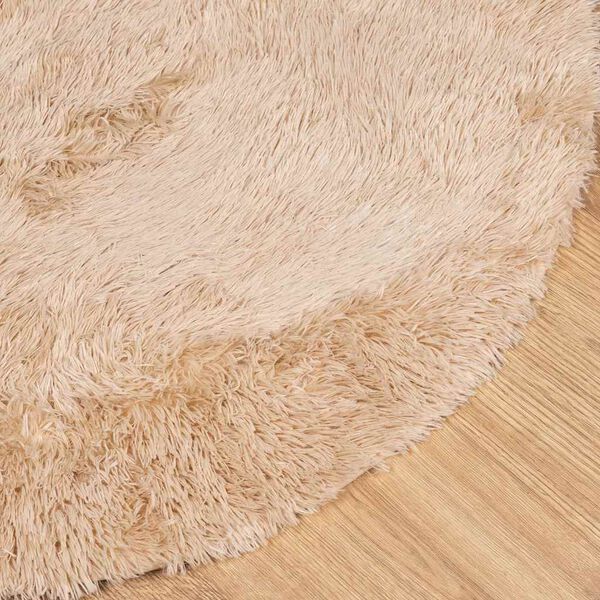 vidaXL Shaggy Rug Beige 100% Polyester 39.4 x 39.4 in Foldable Rug