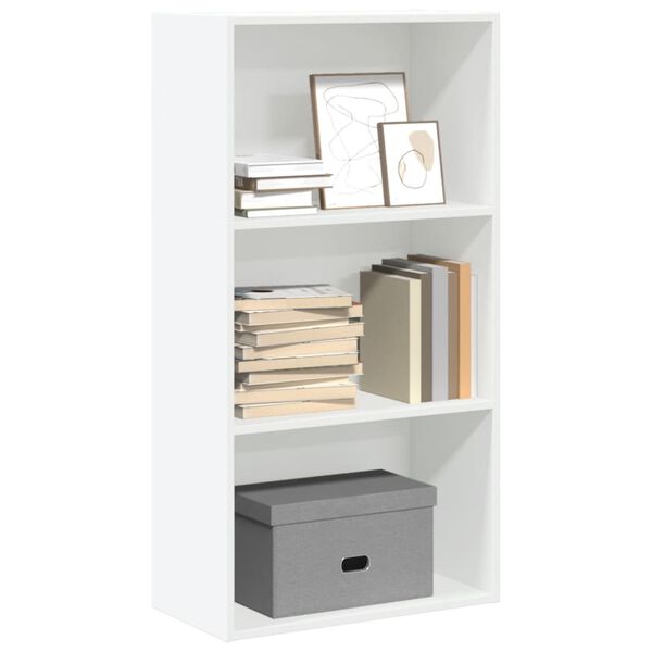 vidaXL Bookcase White Engineered wood Bookcase Rectangular Modern