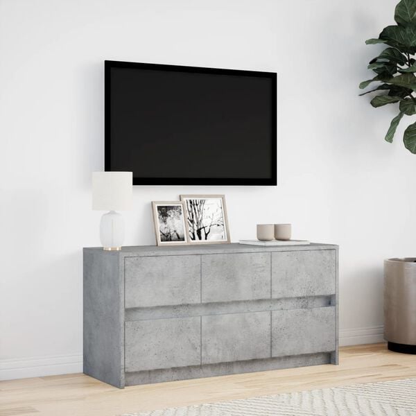 vidaXL TV Cabinet Concrete Grey Engineered Wood Medium TV Cabinet