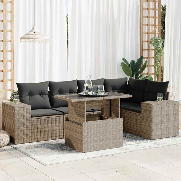 vidaXL Garden Sofa Set Grey