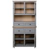 vidaXL Highboard Grey Solid pine wood Large Highboard Rectangular