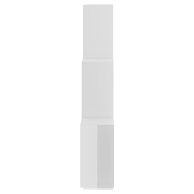 vidaXL Wall Cube Shelf High Gloss White 30.7"x5.9"x36.6" Engineered Wood