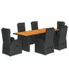 vidaXL Garden Dining Set Black