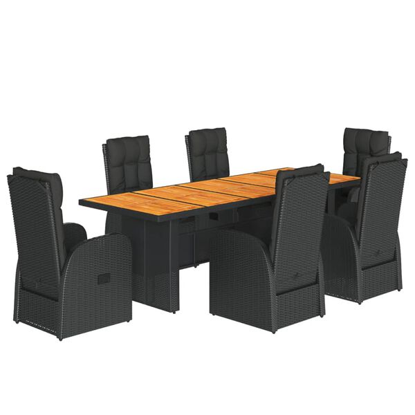 vidaXL Garden Dining Set Black