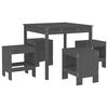 vidaXL Garden Dining Set Grey Solid pine wood Medium Minimalistic