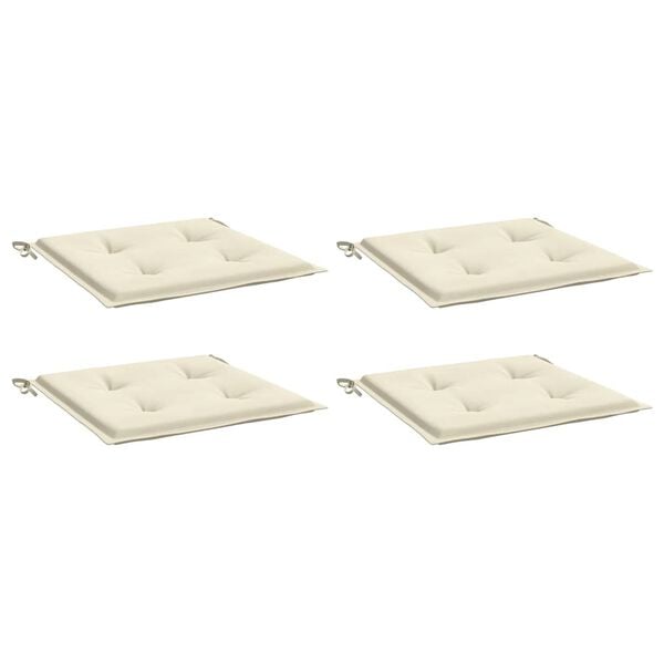 vidaXL Chair Cushion Set of 4 Cream Oxford fabric (100% polyester)