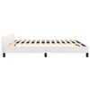 vidaXL Bed Frame With Headboard White Faux leather, plywood, engineered wood