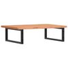 vidaXL Basin Shelf Beech Wood, Black Solid Beech Wood, Lacquered, Steel