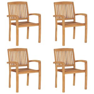 vidaXL Garden Chair Set of 4 Teak Fine sanded teak hardwood Standard
