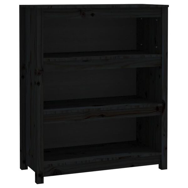 vidaXL Book Cabinet Black Solid pine wood 31.5 x 13.8 x 38.2 in