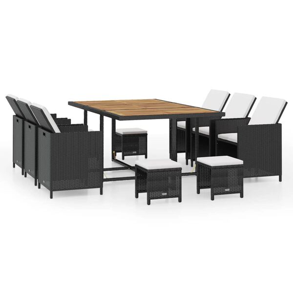 vidaXL Outdoor Furniture Set Black and Cream White