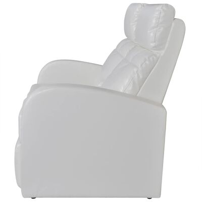vidaXL 2-Seater Home Theater Recliner Sofa White Faux Leather