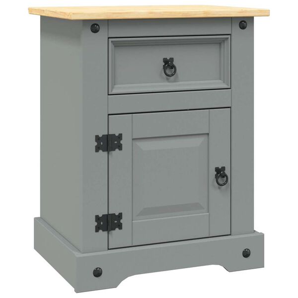 vidaXL Bedside Cabinet Grey body and brown top