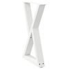 vidaXL Dining Table Leg White Powder-coated steel Adjustable
