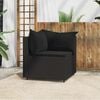 vidaXL Patio Corner Sofa Black PE Rattan, Powder-coated Steel, Polyester