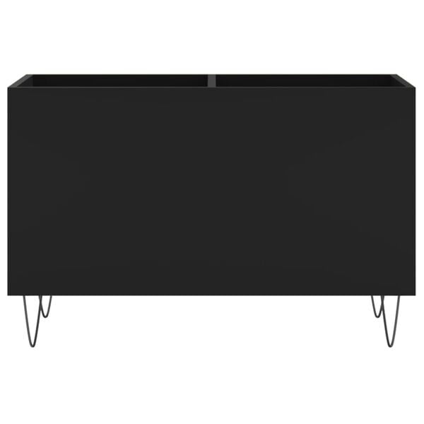 vidaXL Record Cabinet Black Engineered wood, Iron Medium Cabinet