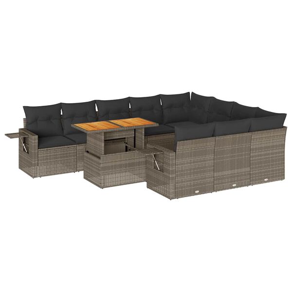 vidaXL Garden Sofa Set Grey