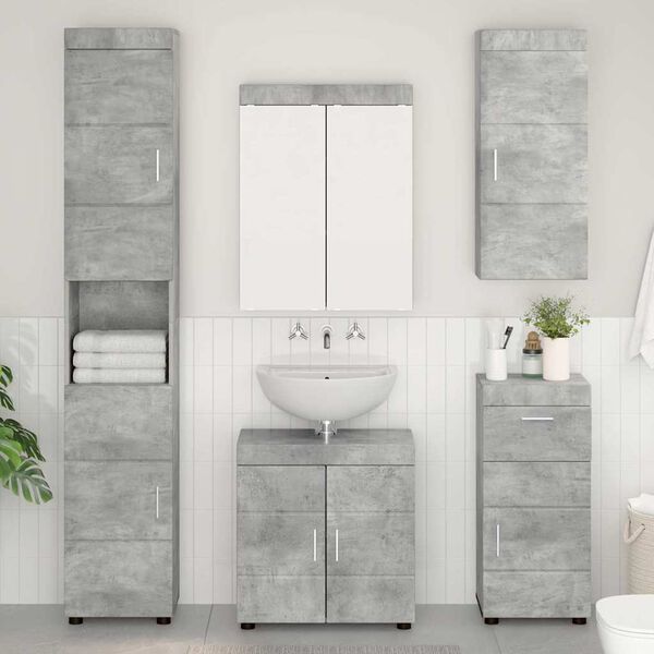 vidaXL Bathroom Wall Cabinet TULUM Concrete Grey Engineered Wood