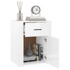 vidaXL Bedside Cabinet High gloss white Engineered wood 19.7x14.2x23.6 in