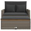 vidaXL Garden Sofa Gray PE wicker, acacia wood, powder-coated steel Medium