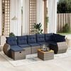vidaXL 8 Piece Patio Sofa Set with Cushions Gray Poly Rattan