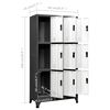 vidaXL Locker Cabinet Anthracite and White Steel Large Locker Cabinet