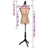 vidaXL Female Mannequin Brown and Black Jute, MDF, Solid Wood, Painted Steel