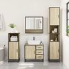 vidaXL Bathroom Furniture Set Sonoma Oak Engineered Wood, Metal, Glass