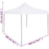vidaXL Professional Folding Party Tent 6.6'x6.6' Steel White