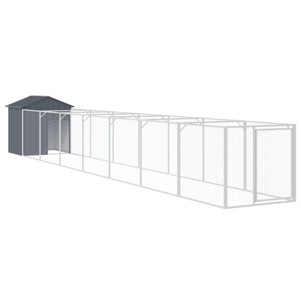 vidaXL Dog House Anthracite Galvanized Steel 46.1 x 320.9 x 48.4 in