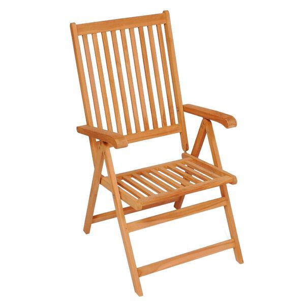 vidaXL Patio Chair Set of 6 Teak and Red Solid Teak Wood and Fabric
