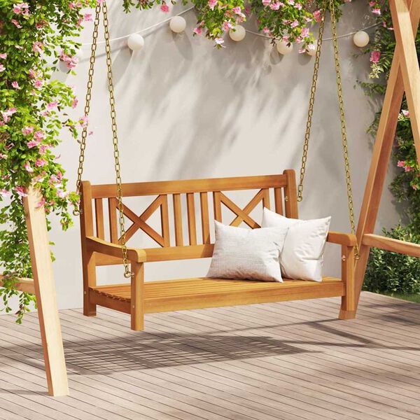 vidaXL Garden Swing Bench Brown 119 x 35 x 47cm Solid Acacia wood