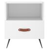 vidaXL Nightstand White Engineered wood, iron, PU faux leather Medium