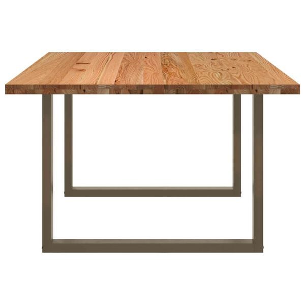 vidaXL Dining Table Light brown, Natural steel