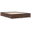 vidaXL Bed Frame Brown oak Engineered wood Double Modern Bed Frame