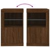 vidaXL Side Cabinet Brown Oak Engineered wood and glass Medium Lights