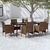 vidaXL Garden Dining Set Brown and Black