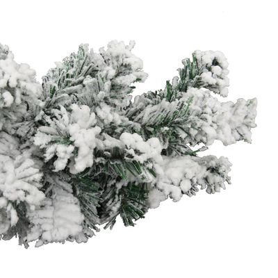 vidaXL Christmas Garland with LEDs&Flocked Snow Green 65.6' PVC