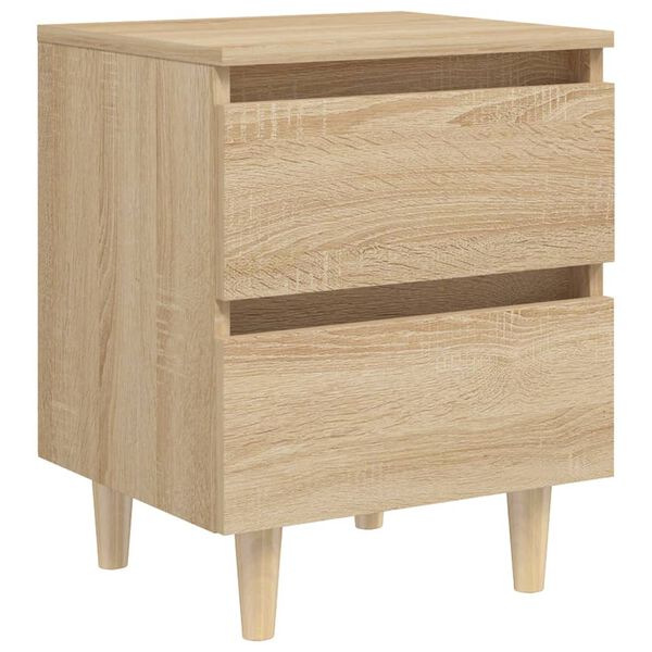 vidaXL Bed Cabinet Set of 2 Sonoma Oak Engineered wood, Solid pine