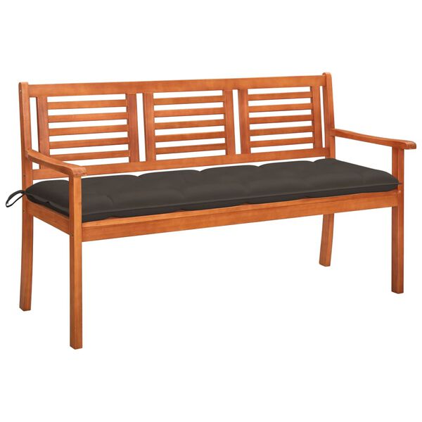 vidaXL Bench Wood Solid eucalyptus wood 59 in Ergonomic Bench