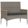 vidaXL Garden Bench Grey PE rattan, powder-coated steel, solid acacia wood
