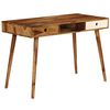 vidaXL Writing Desk Brown and White Solid Acacia Wood